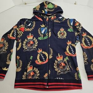 Staple Pigeon World Renown XL Hoodie – All Over Crest Print, vintage/streetwear